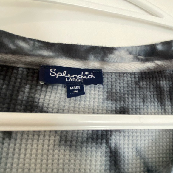 ⚫️ Splendid ⚫️ navy and white tie-dye waffle knit - size large - Picture 2 of 2